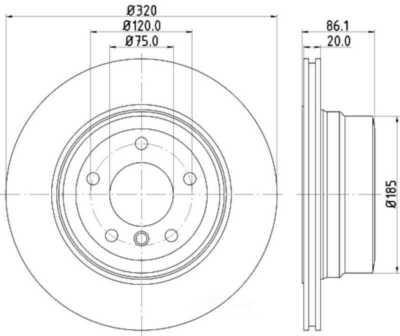 Disc Brake Rotor-Base Hella-PAGID 355119202