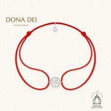 Christian Red String Bracelet CHRISM in 925 Sterling Silver