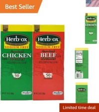 Versatile Sodium-Free Beef and Chicken Bouillon Pack - 100 Total Packets