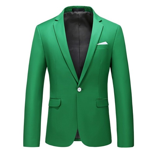 Men's Casual Blazer Jacket One Button Long sleeve Wedding Groom Slim Fit New L - Picture 22 of 27
