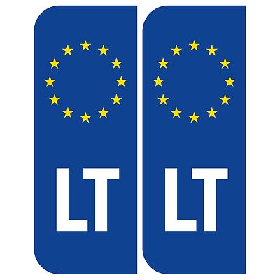 Paar Straße Gesetzliche Reflektierend Euro Lt Litauen Auto Emblem Vinyl-Sticker