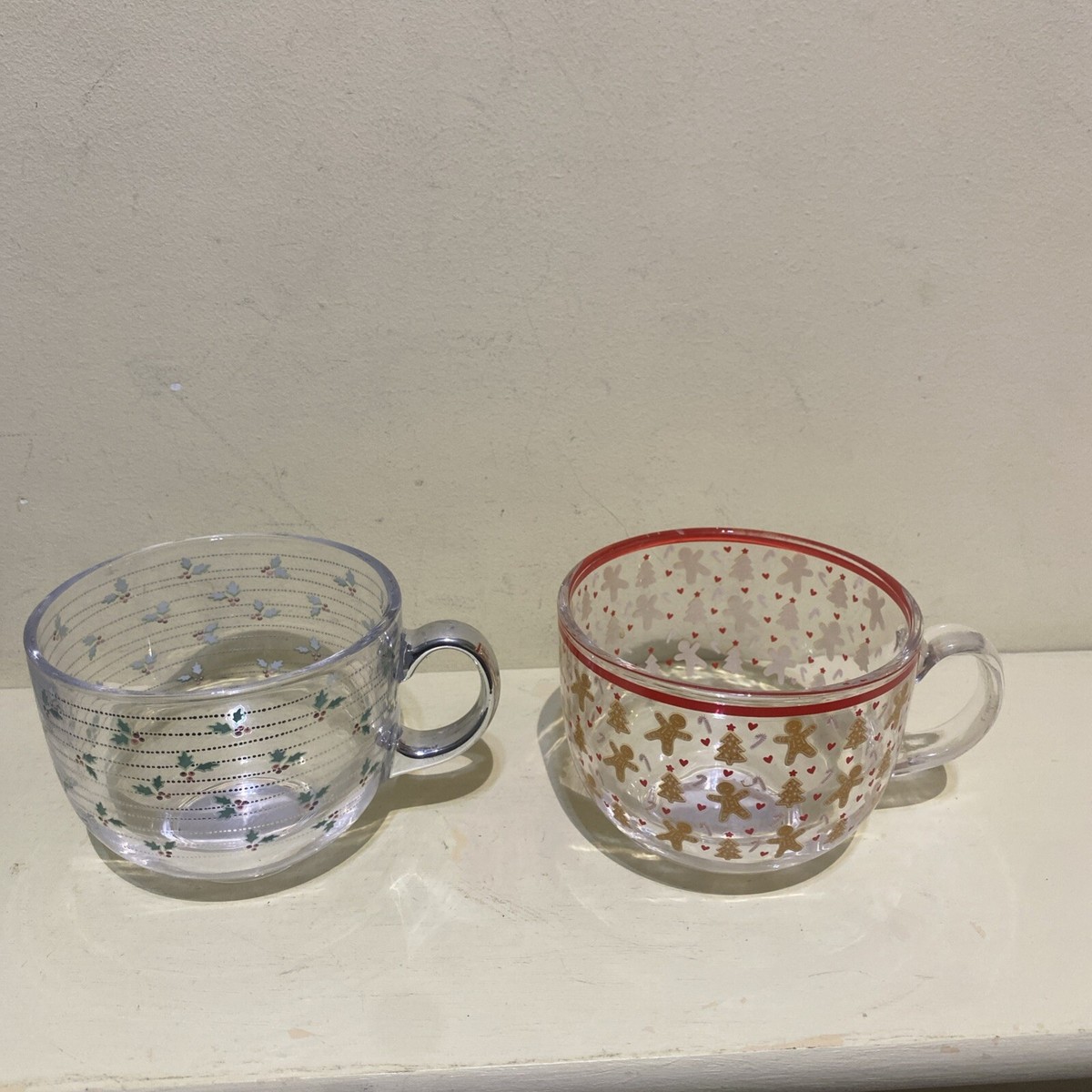 Asda Cappuccino Mug Silver Holly Or Gingerbread