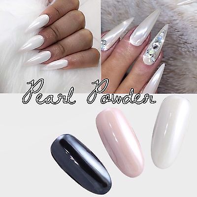 WHITE CHROME NAIL POWDER Diamond Ceramic Pigment Nails Art Crystal Shiny  Dust M4