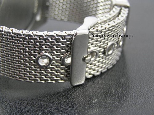 CINTURINO OROLOGIO MAGLIA SQUALO ACCIAIO BRACCIALE PER OROLOGIO OMEGA SPEEDMASTER SEAMASTER 20mm - Foto 5 di 7