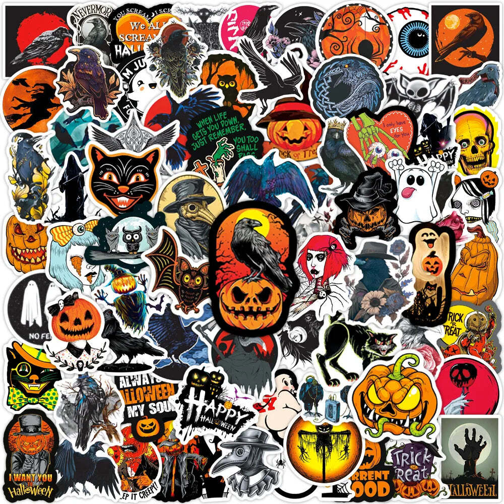 100Pcs Pumpkin head skateboard fashion Hallowmas Stickers For Suitcase Skateboar