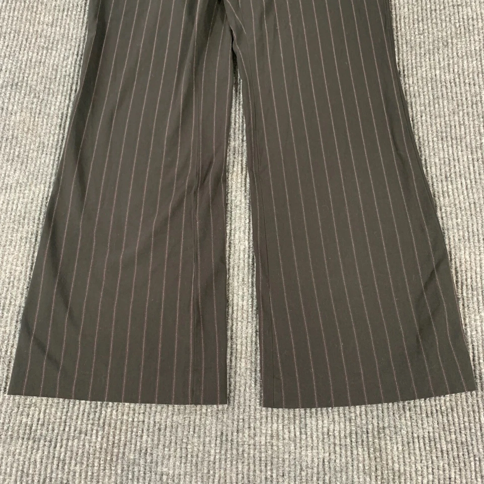 Pantalones Worthington para mujer 14 pantalones negros a rayas rectos elásticos pantalones carrera Foto 2 de 4