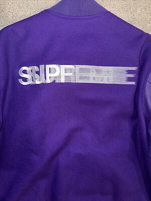 Supreme Varsity Jacket Motion Logo Purple L FW18 | eBay Supreme Varsity Jacket Motion Logo Purple L FW18 | eBay