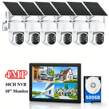 Solar Funk WLAN Überwachungskamera Set Außen Mit 6X Kameras Audio 10CH 500GB NVR