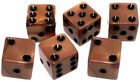 (6) Pearlized Dice Olympic Bronze w/Pouch + Dice Rolling Tray Foldable Mat Felt — photo 3