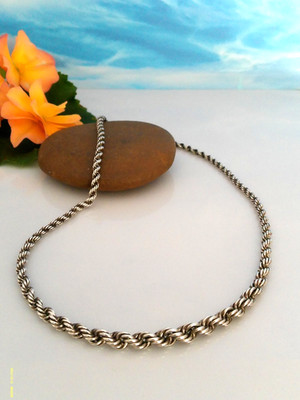 Wunderschönes antikes Collier Silber 835, Kordelkette, im Verlauf