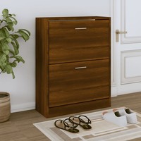 Schuhschrank Braun Eichen-Optik 63X24X81 Cm Holzwerkstoff