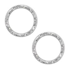 2 PCS Car Bling Engine Start Ring Decal, Crystal Double Rhinestone White, 2 PCS