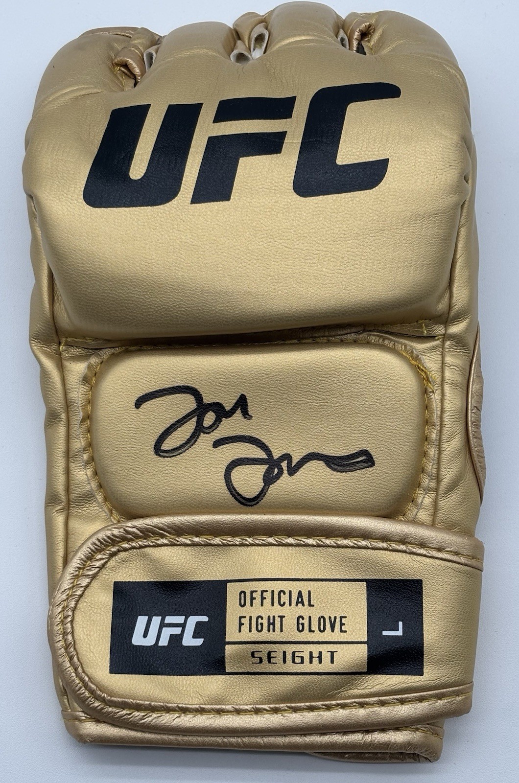 Jon Bones Jones Autographed Signed JON BONES JONES Gold UFC MMA Fighting Glove BAS COA 