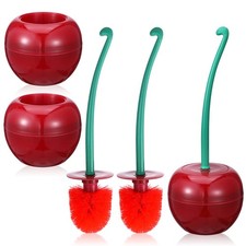 3 Pack Cherry Toilet Brush with Holder   Cute Fruit Bathroom Decor, Fun 15  L...