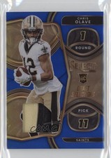 2022 Panini Select Draft Selections Memorabilia Blue Prizm /35 Chris Olave hg6