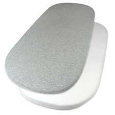 2-Pack Organic Cotton Fitted Bassinet Sheet, Gray Heather, One Size
