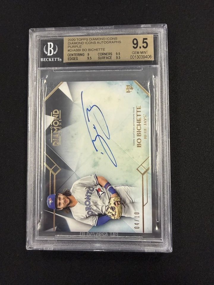 2020 Topps Diamond Icons Auto 04/10 Bo Bichette Blue Jays Rookie Bgs 9.5 - Image 2 of 3