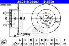 2 dischi freno nuovi per LEXUS:ES,ES VI 42431-33150