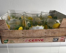 CERVE Italy Fresh Lemonade Yellow 85ml Glasses Set of 6 in original box 