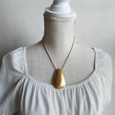 Premier Designs Gold Tone Teardrop Pendant on 18" Gold Tone Snake Chain