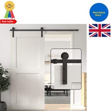 200cm Frosted Black Barn Door Track Kit - Easy Installation for Stylish Homes