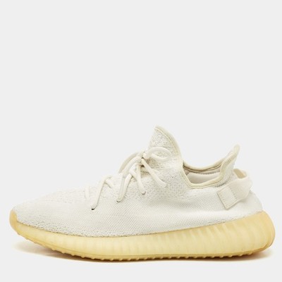 Yeezy x Adidas White Knit Fabric Boost 350 V2 Cream White Sneaker Gr.44