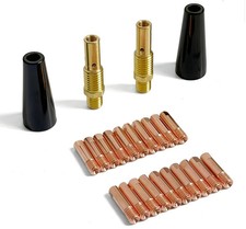 24PCS Flux Core Gasless Nozzle Welding Kit Flux Core Gasless Nozzle Tips MIG ...