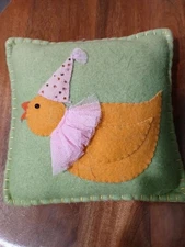 Felt Applique Accent Pillow, 7.5 in