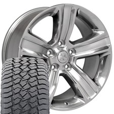 2453 Silver 20x9 Rims 27555r20 At Tires Set Fits Dodge Ram 2453 Silver 20x9 Rims 27555r20 At Tires Set Fits Dodge Ram