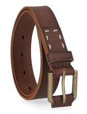 Timberland Boys' Leather Belt for Kids, Brown, Small Small, Brown