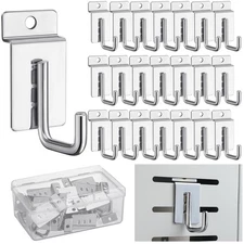 J Shaped Slatwall Hooks 25 Pack Silver 3.25 Inch Heavy Duty Hangers Display