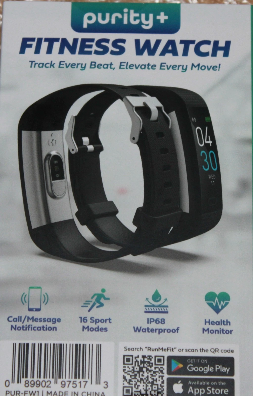Purity Fitness Watch ( track every beat , elevate every move ) new in box