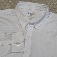 Rhone Mens Commuter Classic Short White Blue Microdots Sz L Performance Stretch