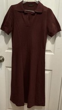 Womens ANN TAYLOR Sweater Brown Stretch Dress 