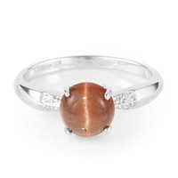 Cavill Silberring Damen Katzenauge 1,28Ct Zirkon 925 Sterling Silber