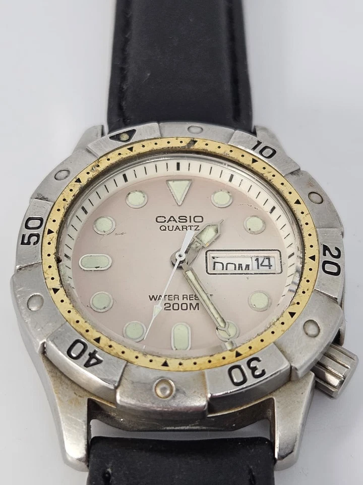 Reloj Hombre Casio MD-710 Mod 394 Merlin Divers Cuarzo Día/Fecha Japón 36mm Años 90 Foto 4 de 4