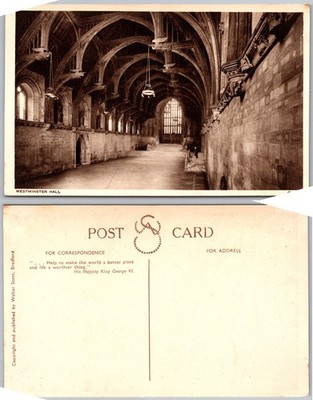 Westminster Hall Interior Architecture Postcard