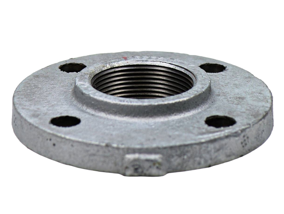 1-1/2 x 5" Ø Threaded Female NPT Pipe Flange Galvanized Cast Iron 125 4-Bolt USA