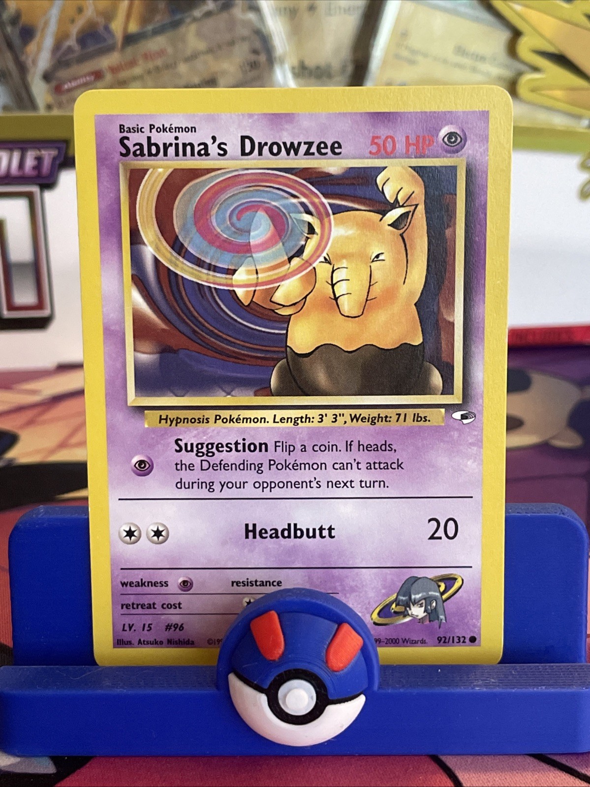 Pokemon Card Gym Heroes Unlimited Sabrina's Drowzee 92/132 LP