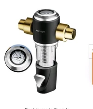 Vortopt Spin Down Sediment Water Filter 40 Micron Built In Gauge (C13)