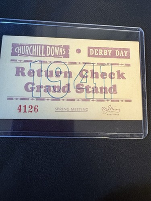 #ad Rare 1941 Kentucky Derby Ticket – Whirlaway Triple Crown Year – Churchill Downs $70.00