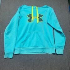 Under Armour Storm Women  s Hoodie Size S Blue Logo Pullover Semi-Fitted Casual
