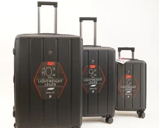 Heys SpinLite 3-Piece Lightweight Luggage Set (Black, 21, 26 and 30 Inch)