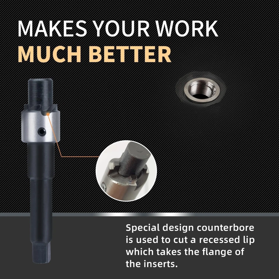 M14X1.5 Thread Repair Kit with Insert HSS Drill, Tap, Counterbore,...  - Image 3 of 4