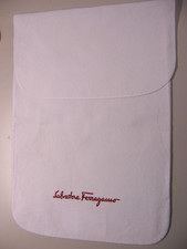 Salvatore Ferragamo Shoe Dust Bag - white flannel with red writing - 13" x 9"