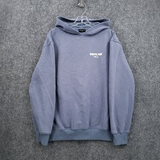 White Fox Vol 3 Womens Oversized Fleece Pullover Hoodie S Small Blue Puff Print