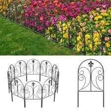 Decorative Garden Fence 10 Pack, 24in H x 10ft L Animal Barrier Fence, Rust...