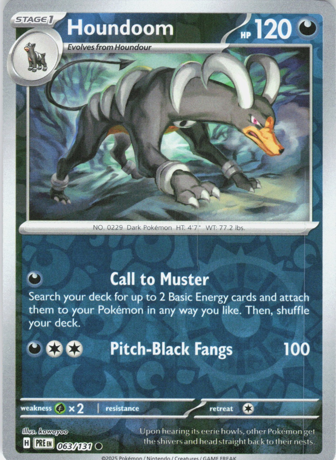 Houndoom Reverse Holo Common SV: Prismatic Evolutions 063/131 NM