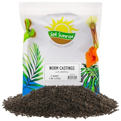 Soil Sunrise Premium Organic Worm Castings, 2 Lbs, Natural Soil Additive &