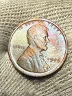 1909 Philadelphia Mint Copper Lincoln Lustr AU+++++++Wheat Cent High Grade Toned